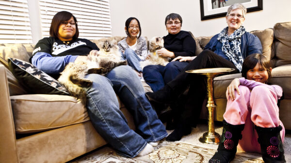 Sally and Susan Waters with their three daughters.