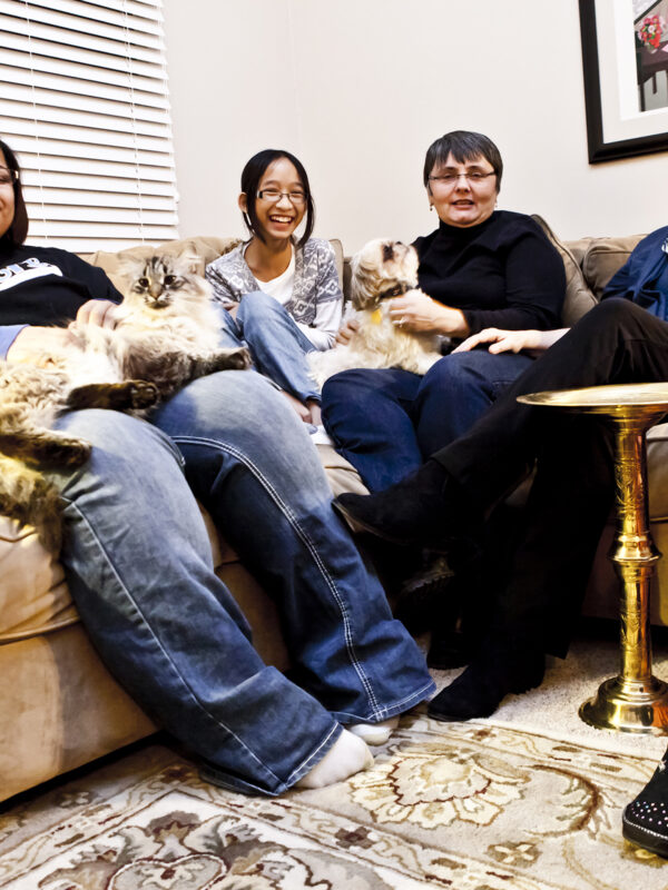 Sally and Susan Waters with their three daughters.