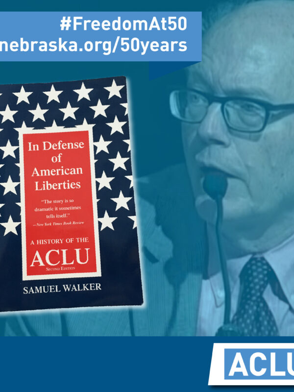 Image of Sam Walker and book "In Defense of American Liberties"