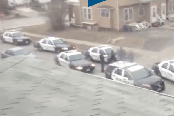 ACLU of NE 50th Anniversary Image - Police Outside Johnson Family