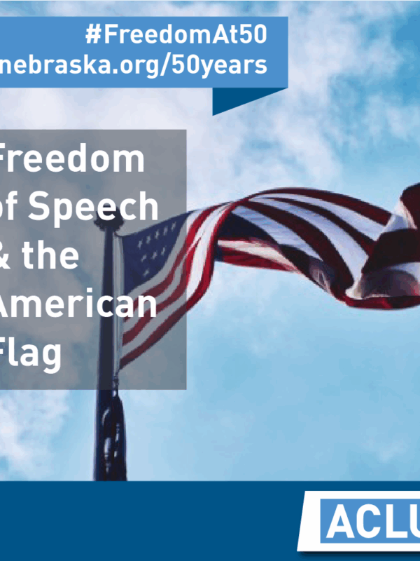 Image of American Flag with text: Freedom of Speech and the American Flag