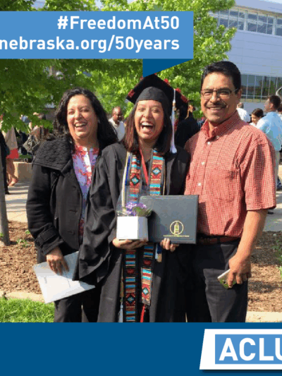 Photo of Maria and her family at her college graduation