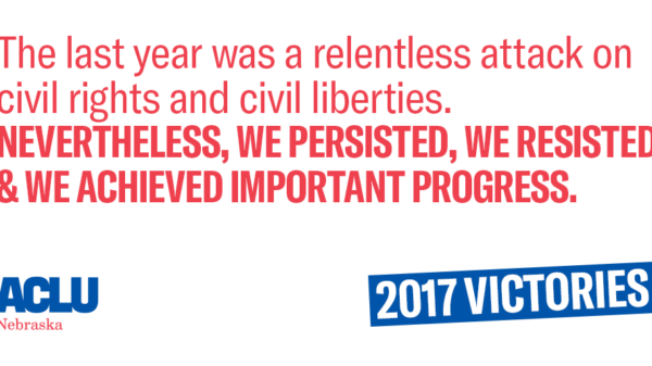 Text: The last year was a relentless attack on civil rights and civil liberties. Nevertheless, we persisted, we resisted, & we achieved important progress. Thank you.