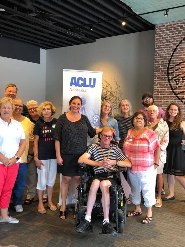 ACLU supporters pose for group photo