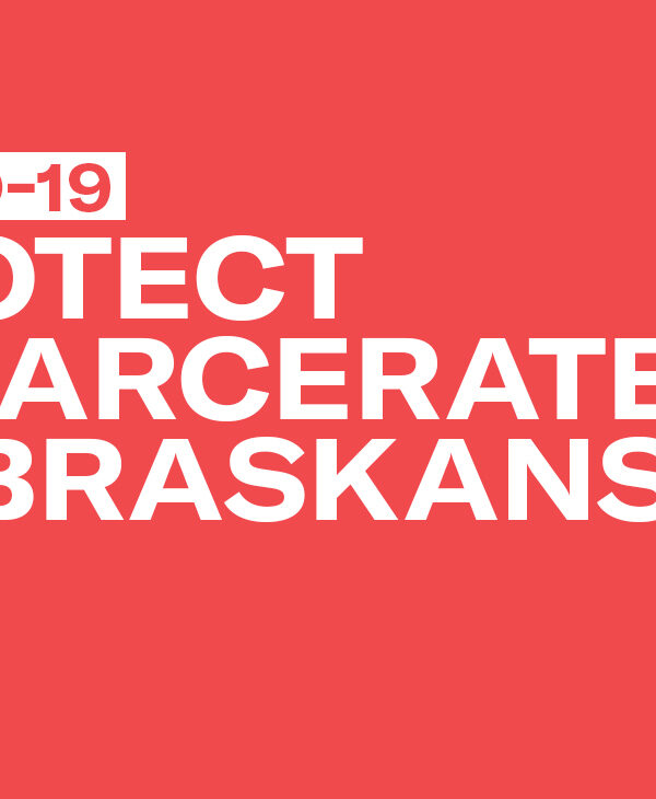 A graphic reading "COVID-19 Protect Incarcerated Nebraskans"