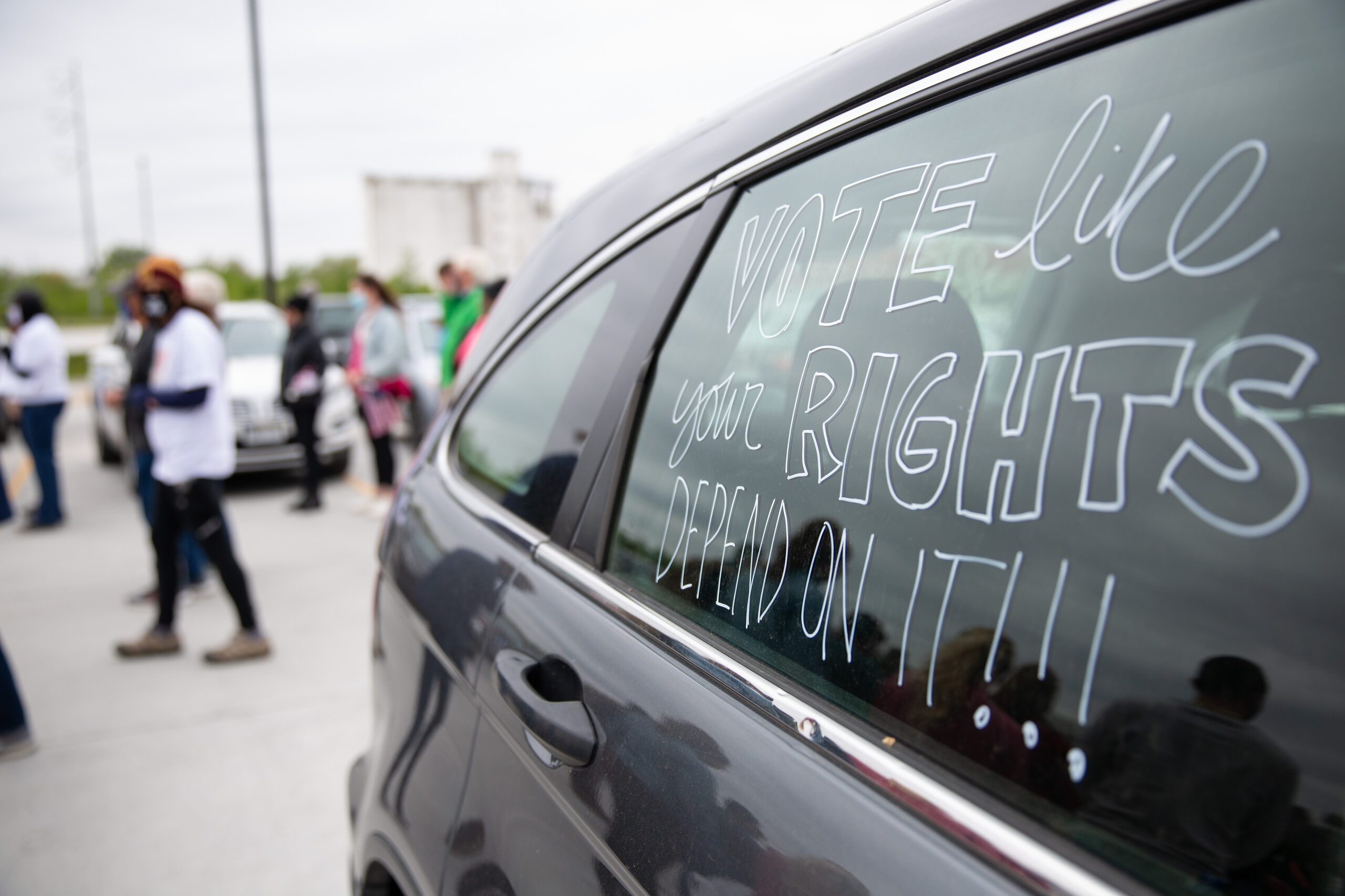 A car reads