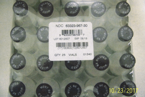 A photograph of vials contained in requested death penalty drug records.