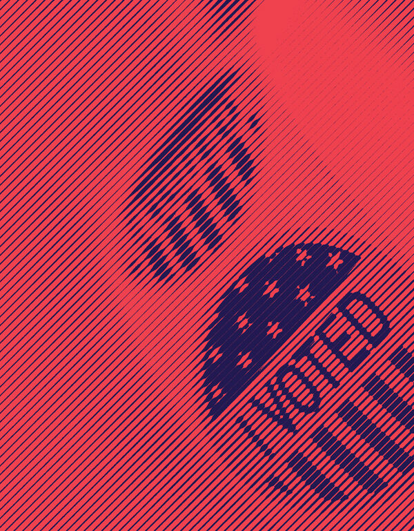 Stickers that read "I voted."