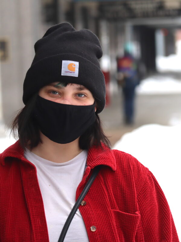 Elise Poole stands in downtown Lincoln.