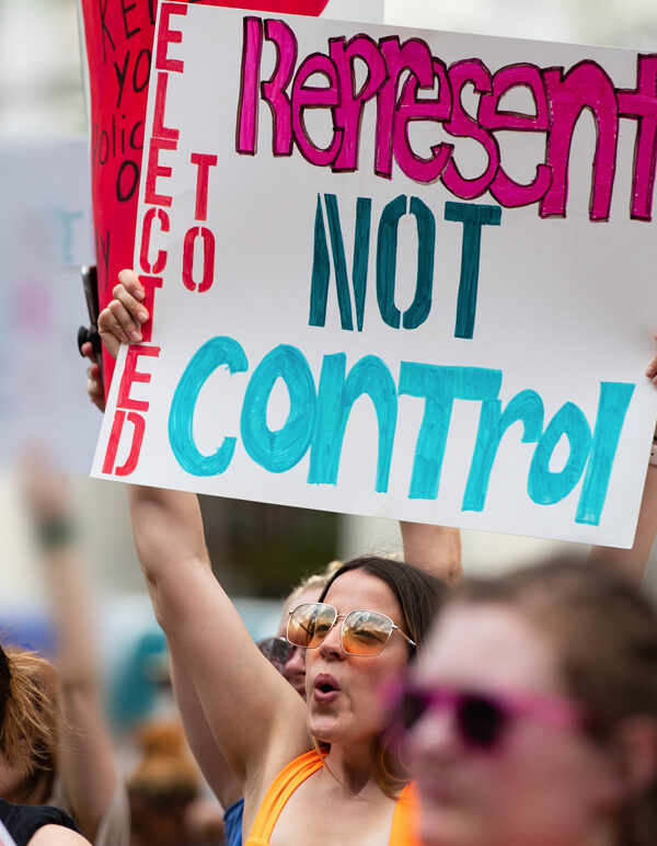 About 2,000 people rally in support of reproductive rights at a 2022 rally in Omaha.