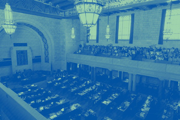 Nebraskans listen to debate from the balcony at the Nebraska State Capitol. Original photo by Rebecca Gratz for the ACLU of Nebraska.