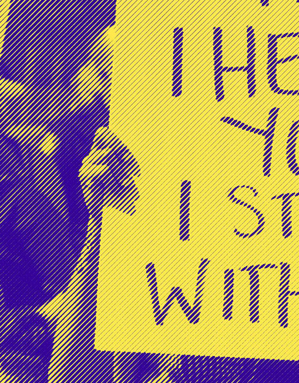A stylized photo shows protesters holding messages, including one that says "Silence supports violence BLM" and another that reads "I see you, I hear you, I stand with you."