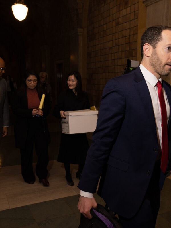 Matthew Segal, senior staff attorney with the ACLU's State Supreme Court Initiative, exits the Nebraska Supreme Court in the Nebraska State Capitol on Tuesday, March 5, 2024, in Lincoln, Neb.