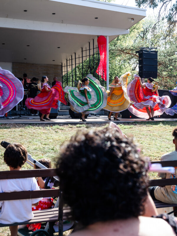 A performance at Lincoln's Antelope Park, part of a celebration kicking off Latine Heritage Month organized by El Centro de las Américas. The ACLU of Nebraska was proud to sponsor this event.