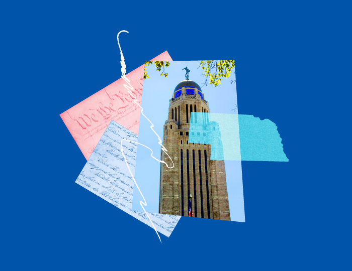 A collage of Nebraska and the state Capitol.