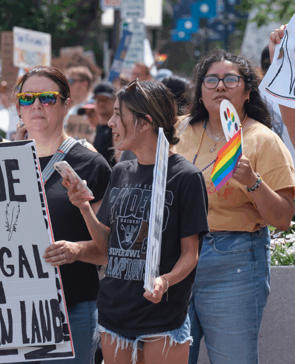 Nebraskans gather at a "No Kings" protest in Lincoln, NE. Photo by Chad Greene for the ACLU of Nebraska.
