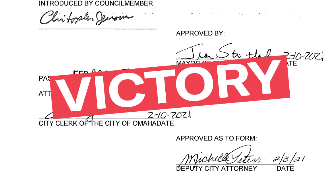A graphic showing a signature on paperwork with "VICTORY" superimposed over it.