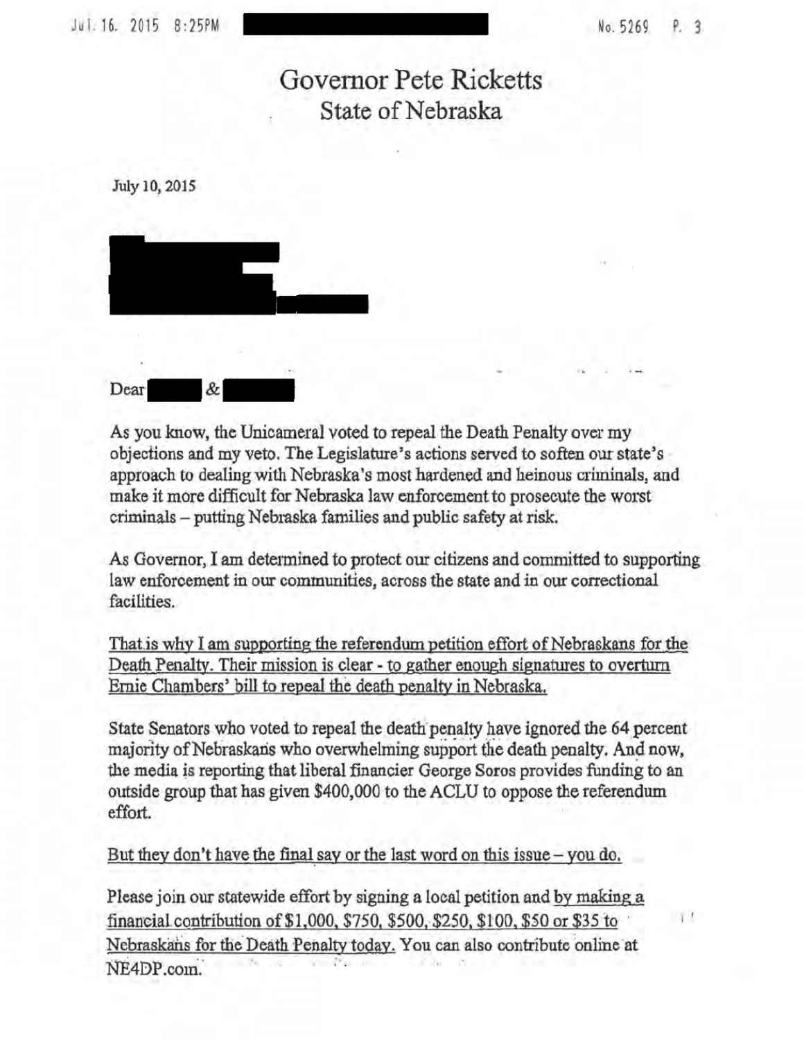 Governor's Fundraising Letter_Redacted