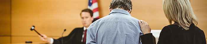 Image of defendant in court