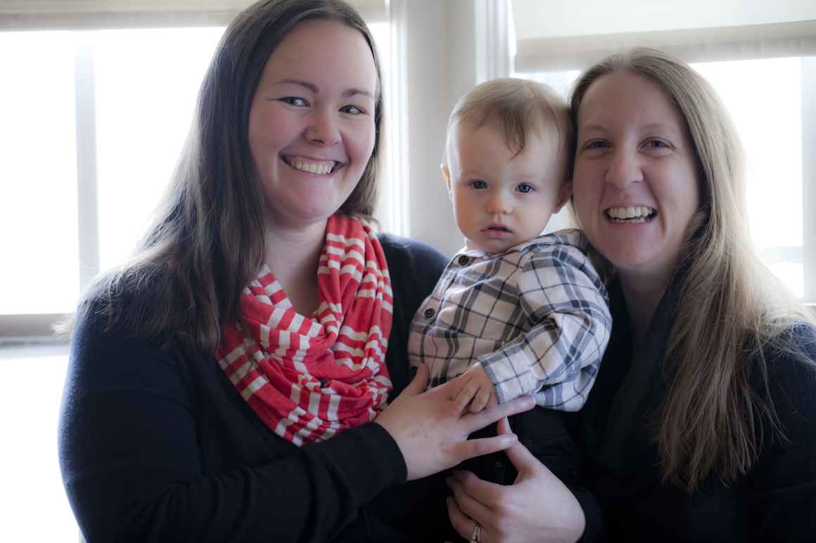 Jessica & Kathleen Källström-Schreckengost with baby Sebastian