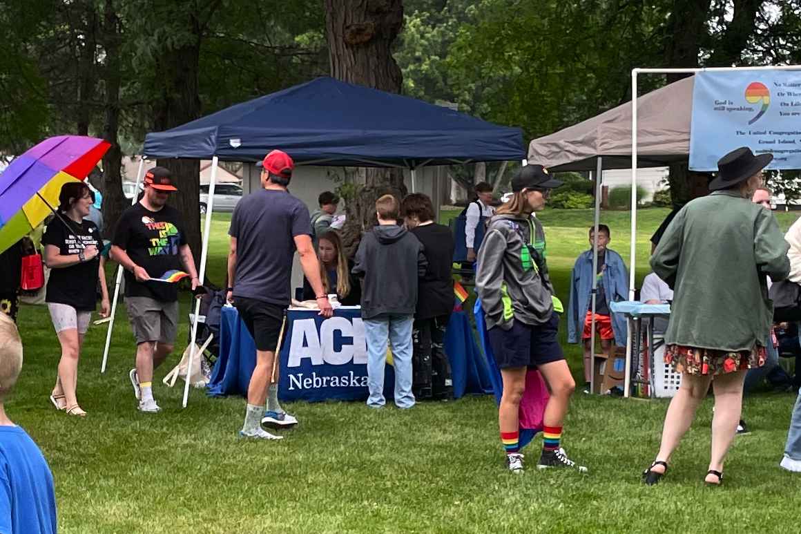 ACLU staff members booth Grand Island Pride.