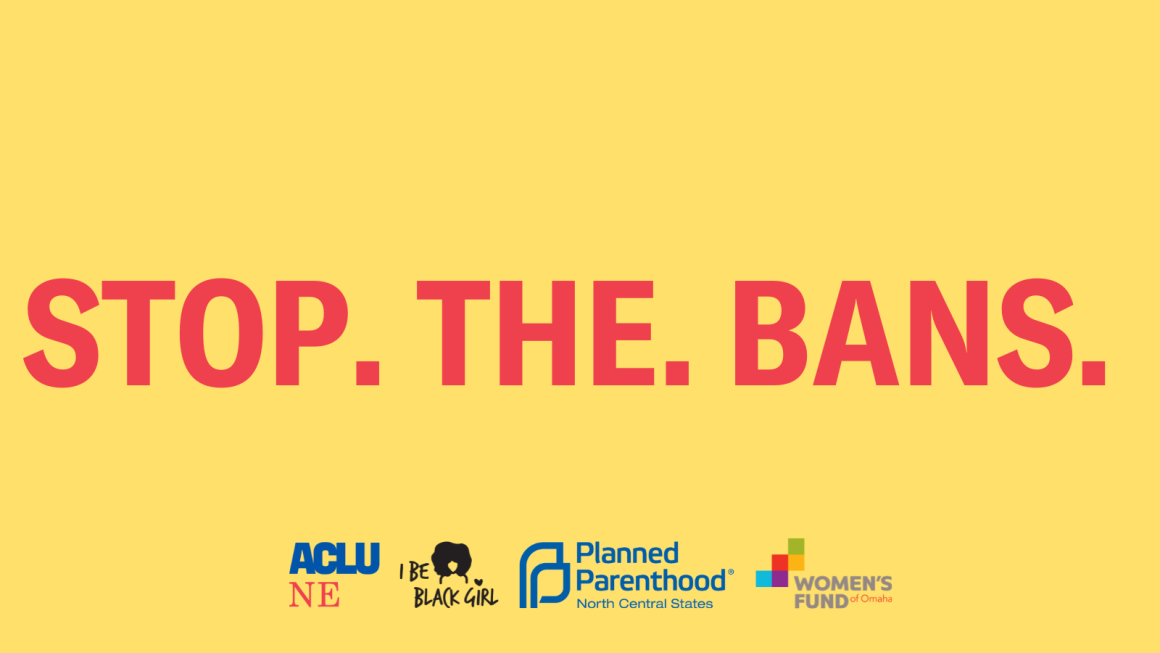 A yellow graphic reads "Stop. The. Bans."