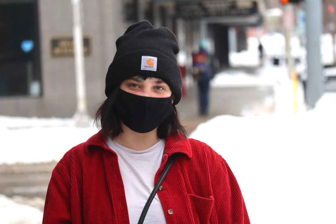 Elise Poole stands in downtown Lincoln.