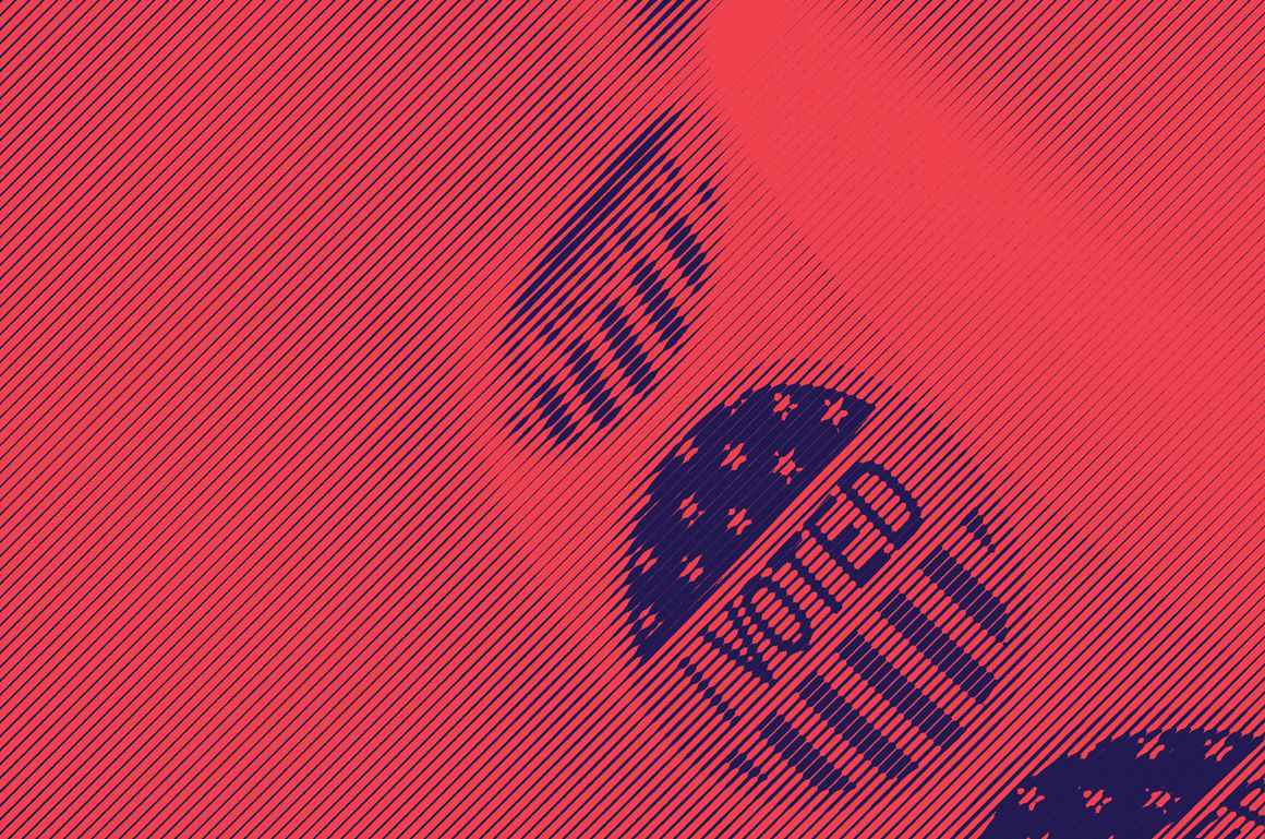 Stickers that read "I voted."