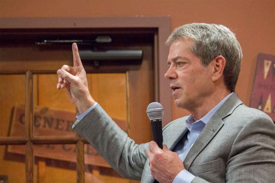 Gubernatorial candidate Jim Pillen speaks at an event in Omaha. Image credit: Right Cheer.