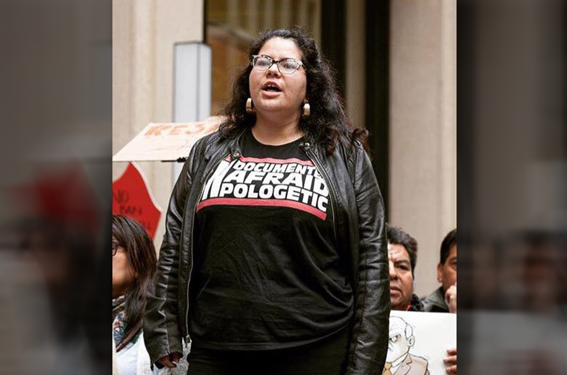 Lisette Diaz at a rally