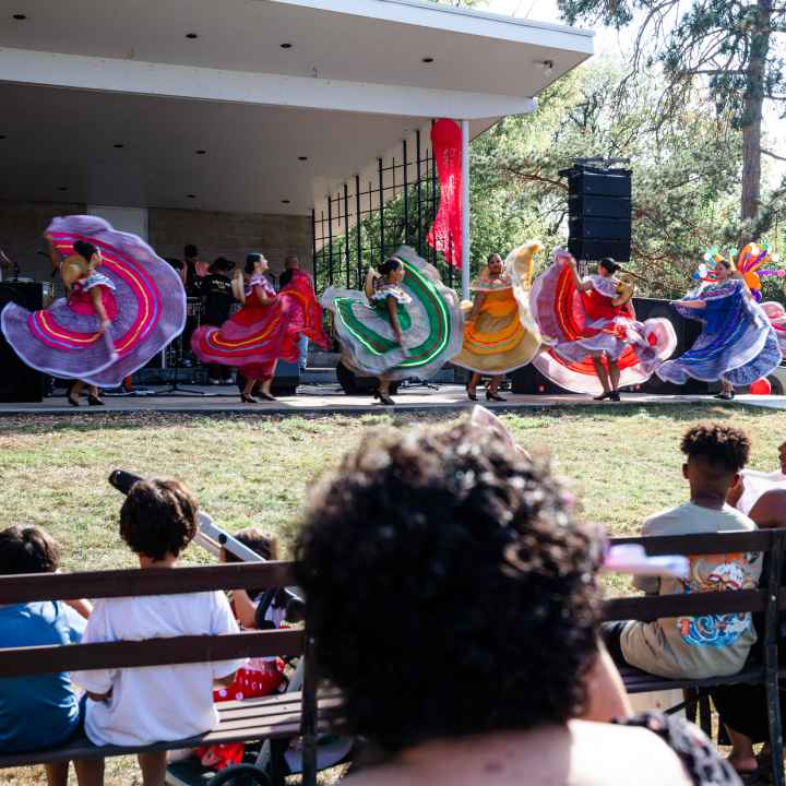 A performance at Lincoln's Antelope Park, part of a celebration kicking off Latine Heritage Month organized by El Centro de las Américas. The ACLU of Nebraska was proud to sponsor this event.