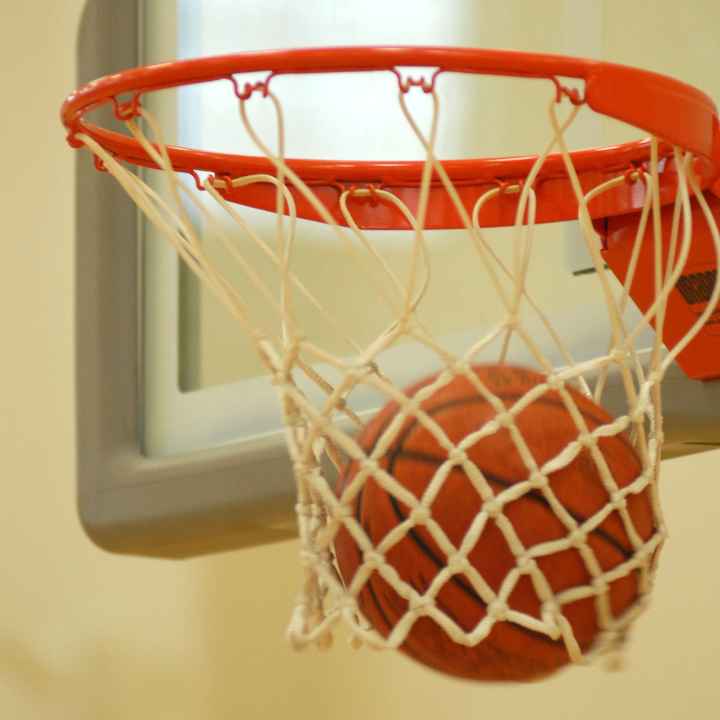 Basketball goes through hoop