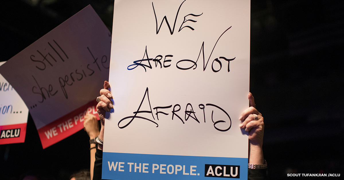 Sign at a rally saying 